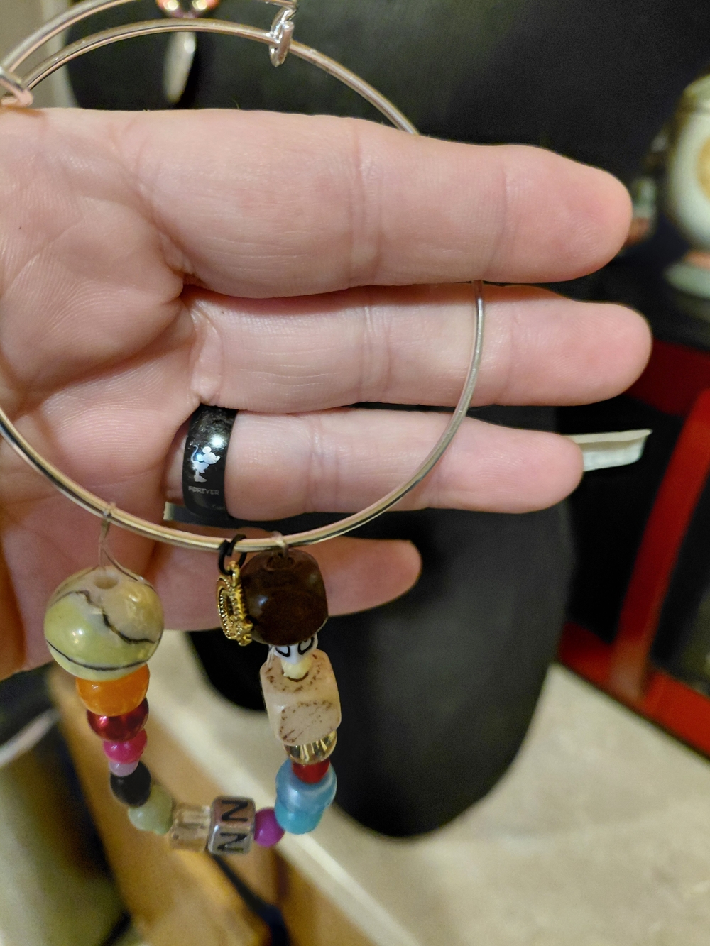 Handmade Hand Beaded Hoop Bracelet